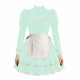 Cross-dresser Cosplay Maid Prom Dress with Apron Puff Long Sleeve Halloween Lolita Evening Dress Ruffles Lace Trim Maid Uniform