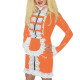 Adult Cross Dresser Lockable Maid Uniforms Lace Trim Apron Glossy PVC Leather Bodycon Mini Dress for Halloween Carnival Cosplay
