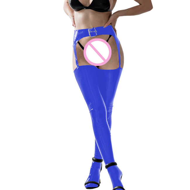 Fetish Sexy Belt for Stockings High Waist Garter Belt with Buckle Exotic Lingerie Erotic Open Butt and Front Cutout Leggings