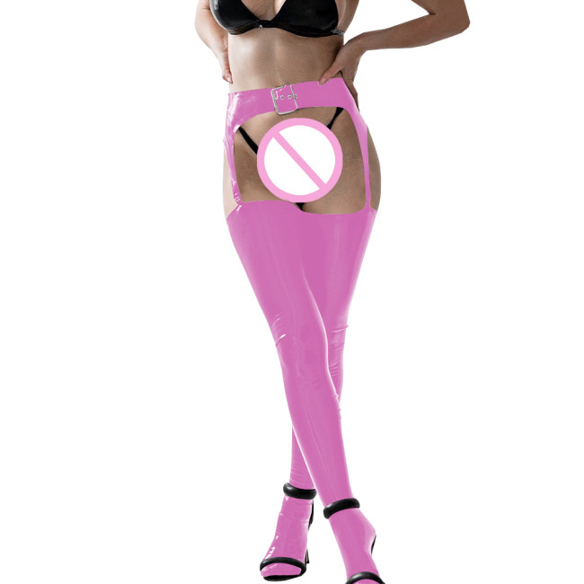 Fetish Sexy Belt for Stockings High Waist Garter Belt with Buckle Exotic Lingerie Erotic Open Butt and Front Cutout Leggings