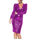 Wetlook Sexy Women's Sheath Bodycon PVC Leather Dress Long Sleeved V Neck Back Zipper Slim Fit Party Dresses Female Clubwear