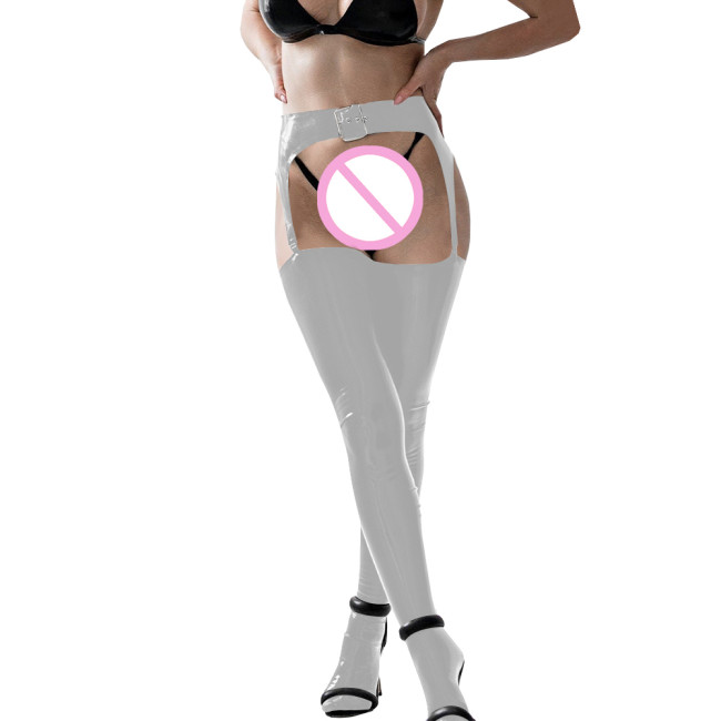Fetish Sexy Belt for Stockings High Waist Garter Belt with Buckle Exotic Lingerie Erotic Open Butt and Front Cutout Leggings