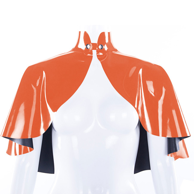 PVC Patent Leather Short Cloak Shawl Rave Party Button-up Closure Cape for Prom Gothic Shrug Halloween Cosplay Lolita Wraps 7XL