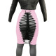 Fetish Sexy Faux PVC Leather Open Back Mini Skirts Exotic Wetlook Bodycon Lace-up Pencil Skirt Mistress Tight Skirts Clubwear