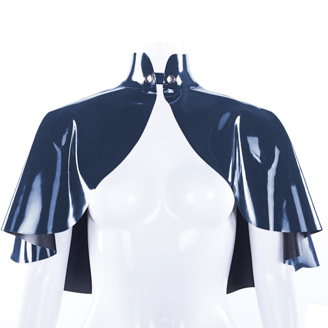 PVC Patent Leather Short Cloak Shawl Rave Party Button-up Closure Cape for Prom Gothic Shrug Halloween Cosplay Lolita Wraps 7XL