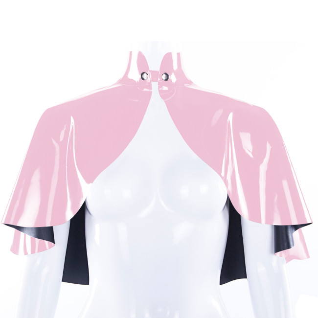 PVC Patent Leather Short Cloak Shawl Rave Party Button-up Closure Cape for Prom Gothic Shrug Halloween Cosplay Lolita Wraps 7XL