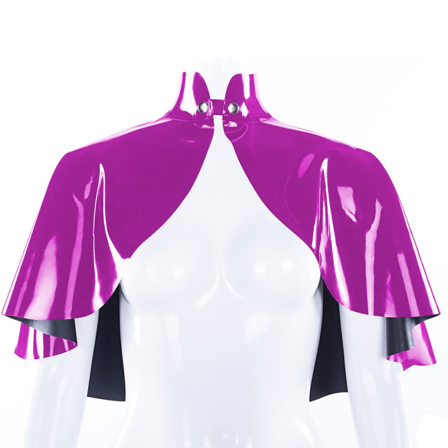 PVC Patent Leather Short Cloak Shawl Rave Party Button-up Closure Cape for Prom Gothic Shrug Halloween Cosplay Lolita Wraps 7XL