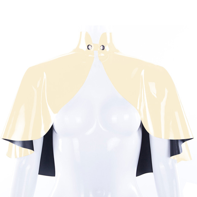 PVC Patent Leather Short Cloak Shawl Rave Party Button-up Closure Cape for Prom Gothic Shrug Halloween Cosplay Lolita Wraps 7XL