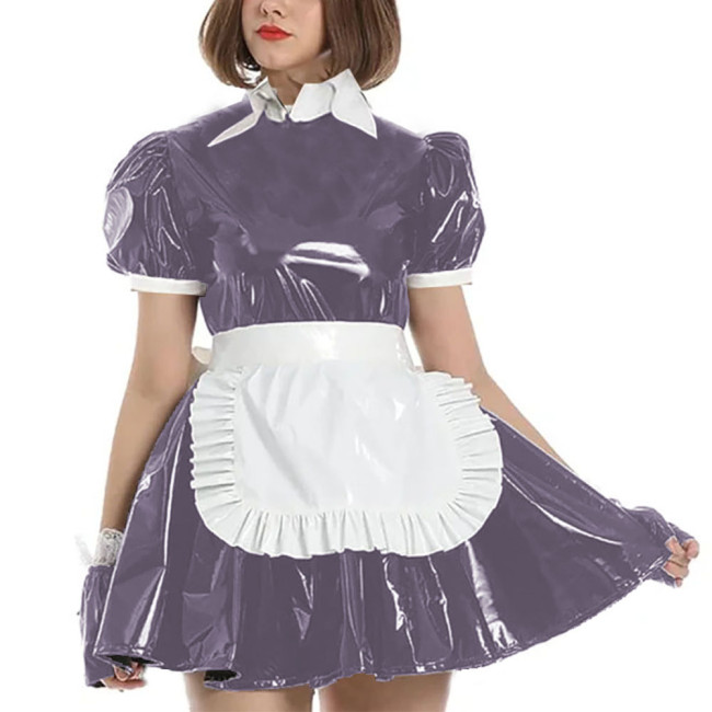 Women French Lolita Maid Dress Puff Short Sleeves A-line Apron Maid Uniform Carnival Cosplay Clothing Masquerade Party Outfits