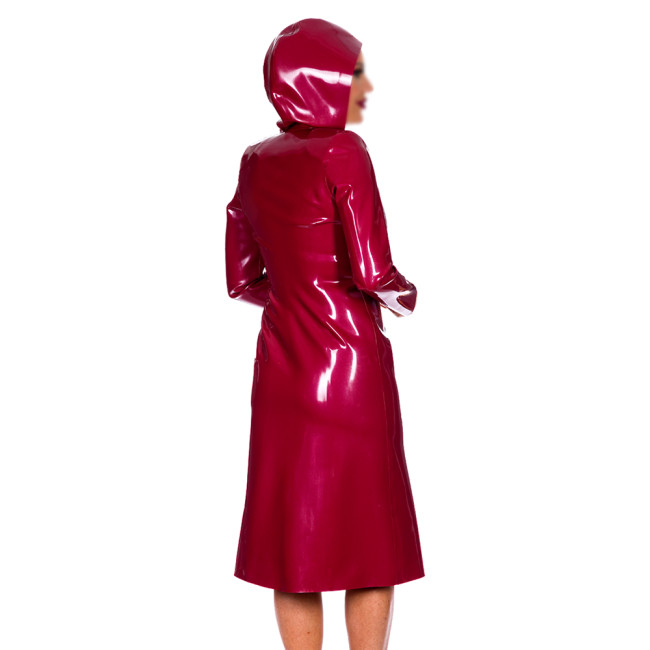 New Fashion Long Trench Coat Women Slim Hooded Coats Female Casual Single-breasted Overcoat Ladies PVC Shiny Coats Outerwear