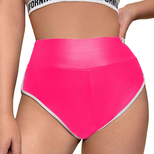 High Waisted Hot Pants Punk Gothic Club Party Dance Bottoms Faux PU Leather Briefs Panties Womens High Cut Pant Exotic Underwear