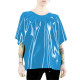 Glossy PVC Leather T Shirts for Woman Mens Elegant Batwing Sleeves T Shirt Latex-look Casual Short Sleeves Loose Tops Clubwear