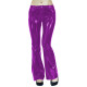 Wet Look High Street Low Rise PVC Women Pants Glossy PU Leather Bootcut Trouses Punk Clubwear Ladies Candy Color Wide Leg Pants