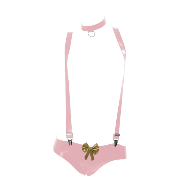 Novelty Sexy Wet PVC Leather Suspenders Hot Pants Exotic Lingerie Fetish Rave Bdsm Bondage Garter Belt Sissy Babydoll Outfits