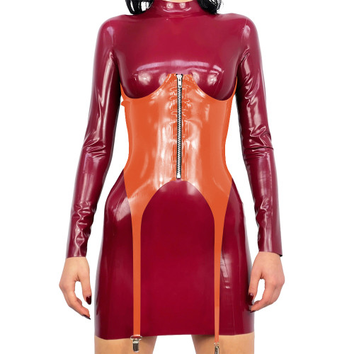 Gothic Style Zipper Front Waist Cincher Belt for Club Party Vinyl PVC Leather Corset Belt with Garter Wetlook Slim Accessories