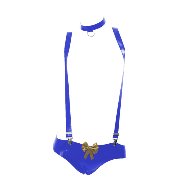Novelty Sexy Wet PVC Leather Suspenders Hot Pants Exotic Lingerie Fetish Rave Bdsm Bondage Garter Belt Sissy Babydoll Outfits