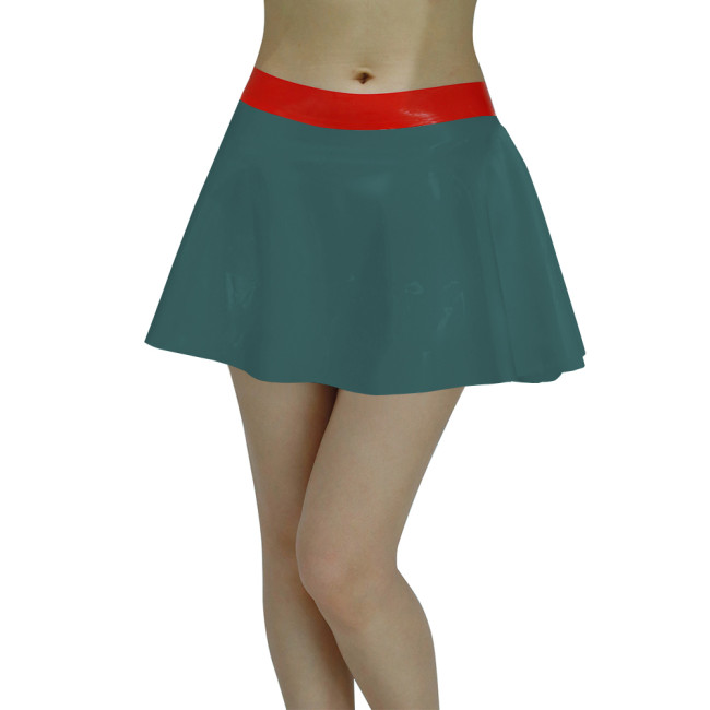 High Waist PU Glossy Leather Mini Swing Skirt Women Elegant Chic Short Skirt PVC Shiny Candy Color A-line Pleated Skirt Clubwear
