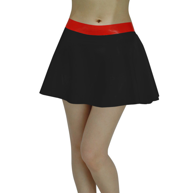 High Waist PU Glossy Leather Mini Swing Skirt Women Elegant Chic Short Skirt PVC Shiny Candy Color A-line Pleated Skirt Clubwear