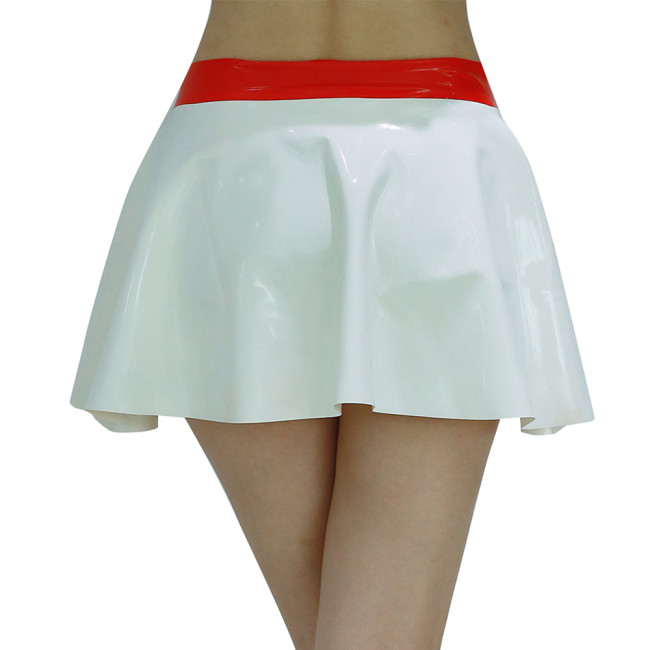 High Waist PU Glossy Leather Mini Swing Skirt Women Elegant Chic Short Skirt PVC Shiny Candy Color A-line Pleated Skirt Clubwear