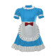 Mens Sissy Lolita Maid Outfit Short Sleeves Pleated Ruffles Maid Anime Dresses with Apron Elegant Halloween Theme Party Roleplay