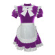 Sissy Maid French PVC Bow Mini Dress with Apron Spandex PVC Leather Short Sleeves A-line Maid Dress Outfits Crossdress Uniform
