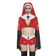 Copy Naughty Sexy Nun Cosplay Dress Outfits Flared Long Sleeve Tight Mini Dress with Headscarf Halloween Party Fancy Sister Nun Dress