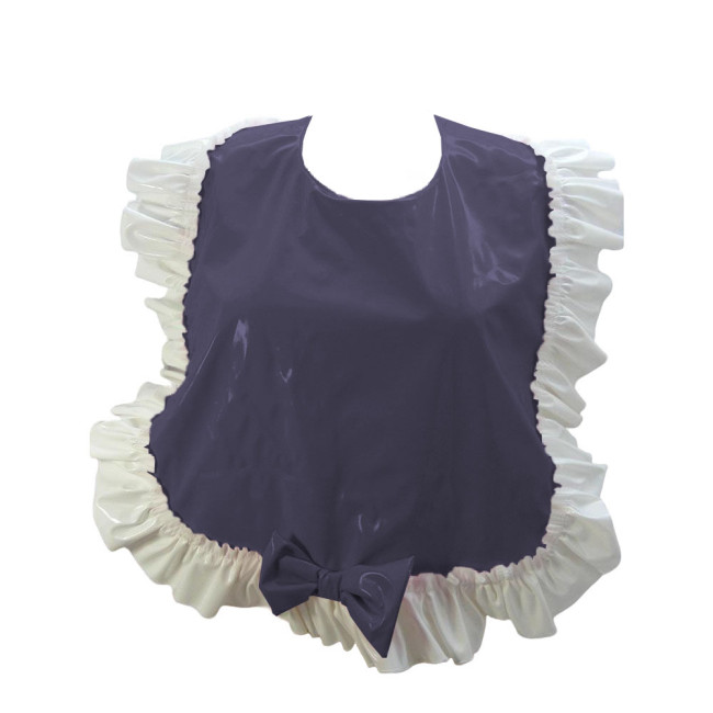 Adult Baby Sissy Cosplay Bib Ruffles Frilly Sweet Glossy PVC Leather  Large Bib ABDL Exotic Accessories Crossdressering Apron