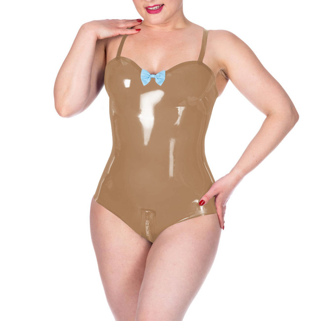 Plus Size Sexy Tight Bodysuit for Women Sleeveless Backless PVC Shiny Leather Rompers Party One Pieces Jumpsuits Exotic Lingerie