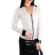 Sexy V-neck Patchwork Shirt for Women Transparent TPU Long Sleeve Club Shirts Zipper Front Clear PVC Female Blouse Party Outfits