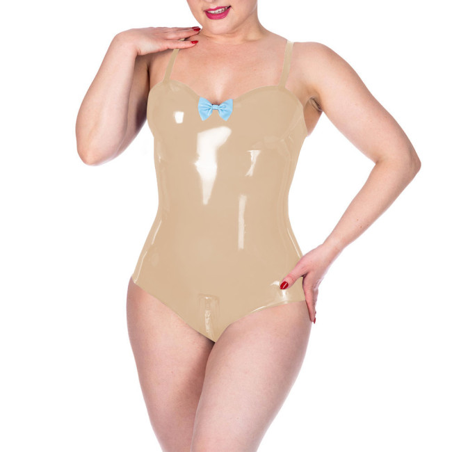 Plus Size Sexy Tight Bodysuit for Women Sleeveless Backless PVC Shiny Leather Rompers Party One Pieces Jumpsuits Exotic Lingerie
