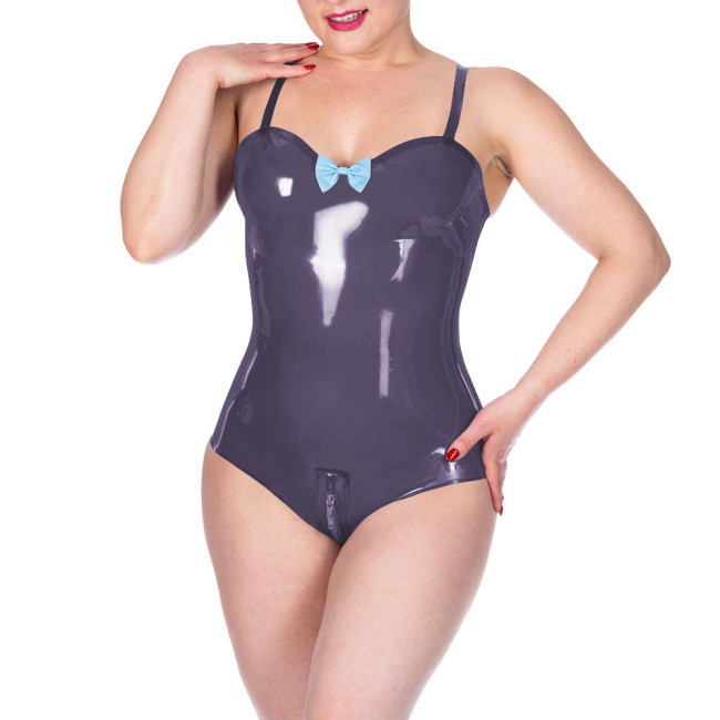 Plus Size Sexy Tight Bodysuit for Women Sleeveless Backless PVC Shiny Leather Rompers Party One Pieces Jumpsuits Exotic Lingerie