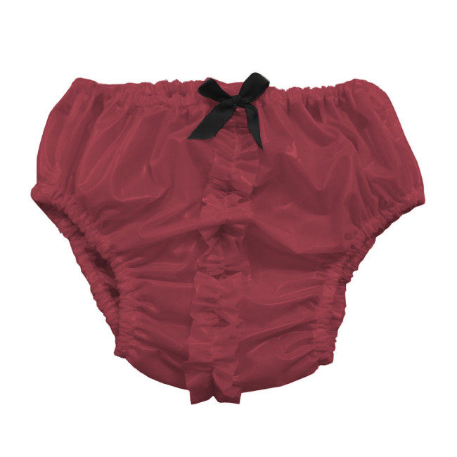 Sissy PVC Glossy Leather Bow Panties Sexy Wet Look Adult Briefs Exotic Underpant Cosplay Knicker Fetish Vinyl Lingerie Underwear