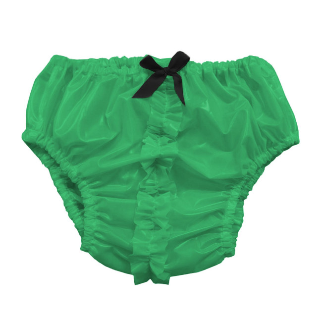 Sissy PVC Glossy Leather Bow Panties Sexy Wet Look Adult Briefs Exotic Underpant Cosplay Knicker Fetish Vinyl Lingerie Underwear