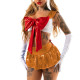 Shiny Metallic Bow Sailor Collar Dress Sets Preppy Style Sexy Croped Top with High Waist Mini Pleated Skirt JK Cosplay Uniforms