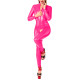 Sexy PU Matte Leather Crotchless Romper Bodysuit Women Exotic Open Crotch Slim Fit Jumpsuit Zipper Long Sleeves Catsuit Clubwear