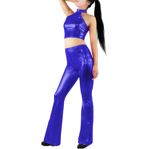 Fetish Wet PVC Leather Pencil Pants for Womens Fashion Zipper Stretch Glossy Leather Tight Legging Ladies High Street Trousers