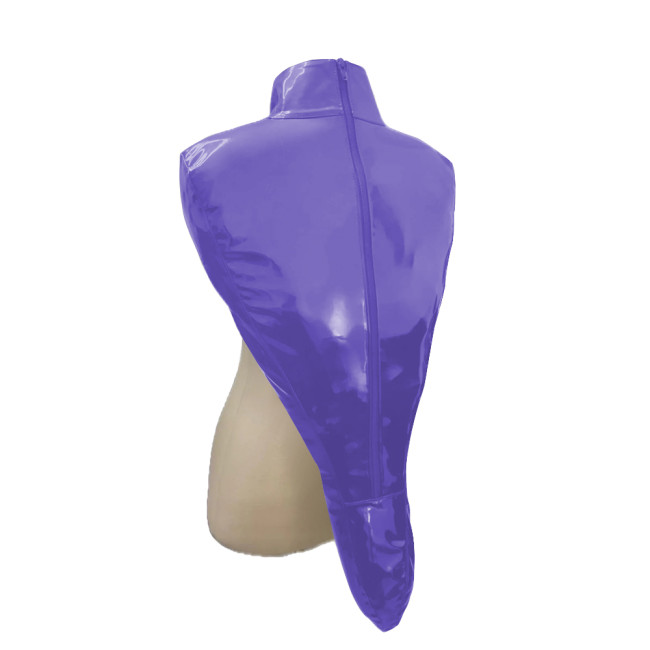 Exotic Vinyl PVC Leather Bondage Strait Jacket Top Sexy Zipper High Collar Full Single Glove Arm Binder Cosplay BDSM Accessories