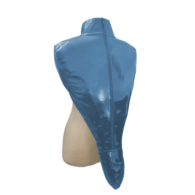 Exotic Vinyl PVC Leather Bondage Strait Jacket Top Sexy Zipper High Collar Full Single Glove Arm Binder Cosplay BDSM Accessories