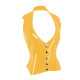 Glossy Sexy Lapel Neck Button Waistcoat Unisex PVC Shiny Sleeveless Backless Jackets Formal Club Tuxedo Shirt Slim Fit Crop Vest
