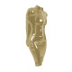 Novelty Sexy Bondage Pencil Dress Vinyl PVC Leather Arm Restraint Full Sleeve Tight Dress Glossy Club Role Play Skinny Dresses