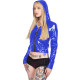 Punk Short Hooded Jackets PVC Shiny Solid Color Zip Up Crop Coat Long Sleeve Glossy Patent Leather Goth Jacket Fashion Clubwear