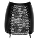 Women Stretchy Bodycon Mini Skirts for Party Club Costume PU Matte Leather Lace-up Back Lace Tight Skirts Exotic Sexy Skirts