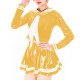 Wetlook Sexy PVC Shiny Sailor Dress Suit Crossdresser Cosplay Sailor Neck Long Sleeve Top High Waist Mini Skirts School Uniform