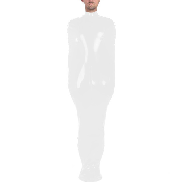 Vinyl PVC Leather Sleep Sack Exotic Sleeveless Zipper Open Crotch Zentai Body Bag Faux Latex-Look Straitjacket Bondage Bodysuit