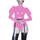 Women Turtleneck PVC Shiny Bodysuit Vinyl Patent Leather Long Sleeve Bodycon Jumpsuits Tight Tops Female Sexy Role Play Rompers