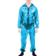 Club Sexy Clear Vinyl PVC Jumpsuit Long Sleeve Fetish Plastic Party Overalls with Hooded Male Zipper Front Cosplay Slim Rompers