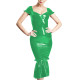 Elegant Playful Bodycon Midi Dress Wetlook PVC Leather Short Sleeve Mermaid Dress Sheath Sweetheart Collar Coctail Party Robe