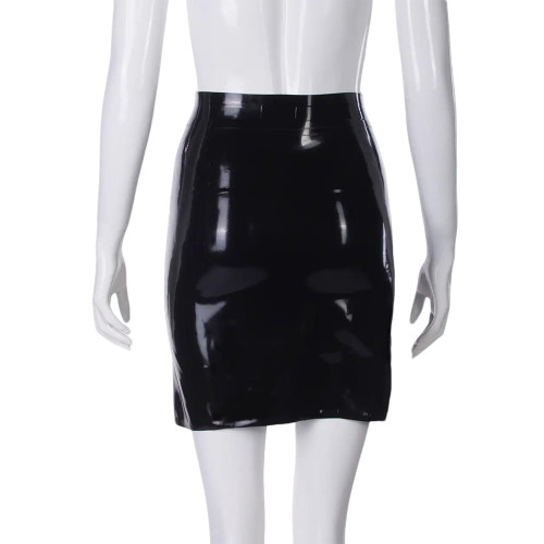 Plus Size Ladies Sexy Mini Skirts for Womens PVC Shiny Tight Short Skirt Fashion Casual Two Front Zippers Bodycon Club Skirts