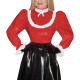Mock Neck Sweet Shirt for Women Lolita Puff Long Sleeve PVC Shiny Blouse Elegant Ladies High Street Top Tee Plus Size Clubwear