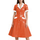 Shiny Vinyl PVC Leather A-line Long Dress for Womens Rave Party Maid Nurse Cosplay Outfit Elegant Lady Button-up Dress Plus Size
